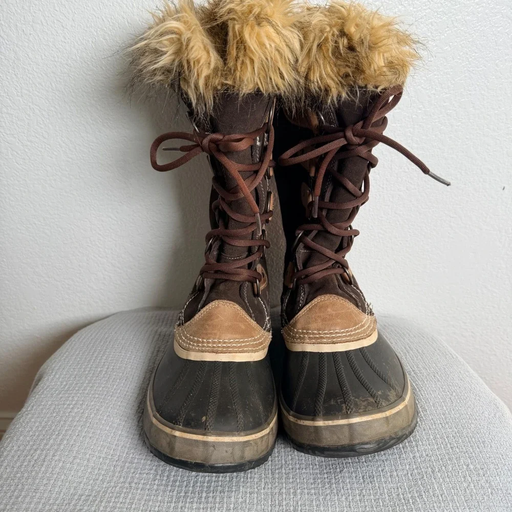 Sorel Joan of Arctic Waterproof Winter Boots Brown Suede USA 11 NL1540-248